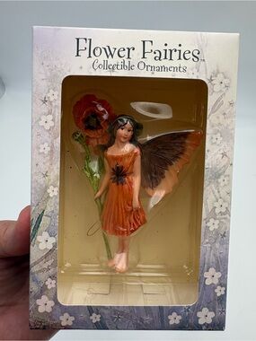Flower Fairies Collectible Ornament - Orange “Poppy Fairy” Figurine in Box